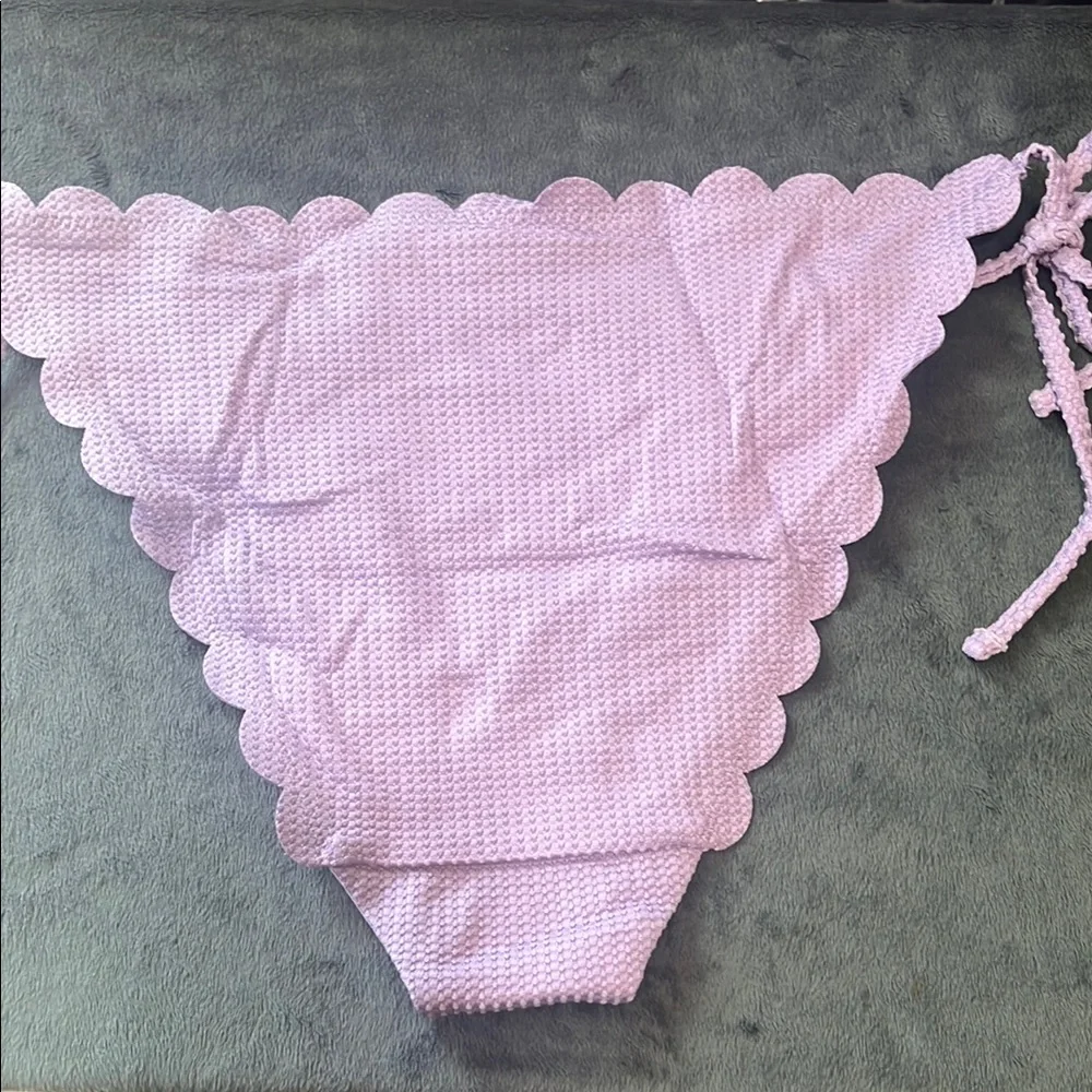 AERIE Purple Textured Bikini Bottom with Side Ties NWT - Picture 3 of 3